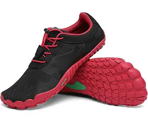 saguaro zapatillas de transicion al minimalismo, unisex, color rojo y negro para trail y runing