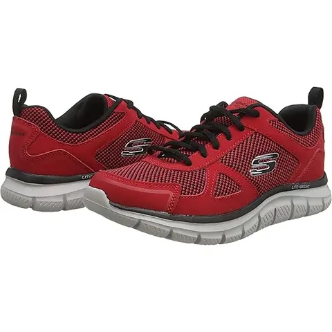 zapatillas skechers running hombre color rojo